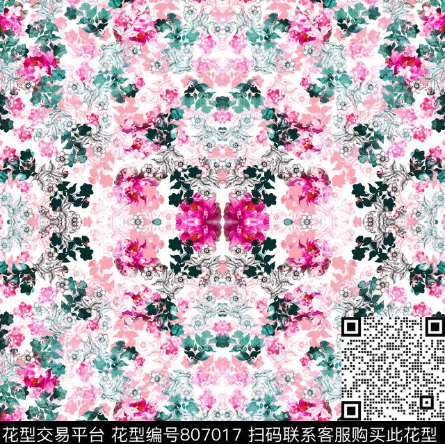 花瓣花朵花卉数码印花华亿平台下载（图片编号: 807017） - 瓦栏（Walan）