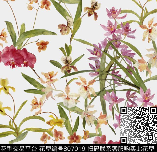 花瓣花朵花卉数码印花华亿平台下载（图片编号: 807019） - 瓦栏（Walan）