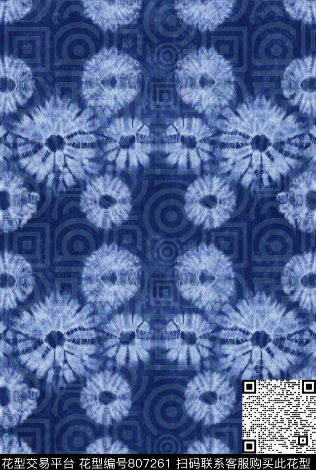 洋阳---抽象抽象圆扎染华亿平台数码印花华亿平台下载（图片编号: 807261） - 瓦栏（Walan）