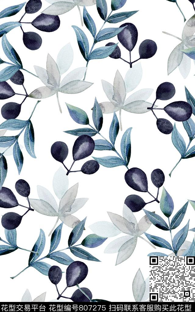 花卉花朵水彩数码印花华亿平台下载（图片编号: 807275） - 瓦栏（Walan）
