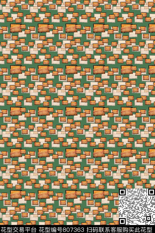 小色块靓丽有趣数码印花华亿平台下载（图片编号: 807363） - 瓦栏（Walan）