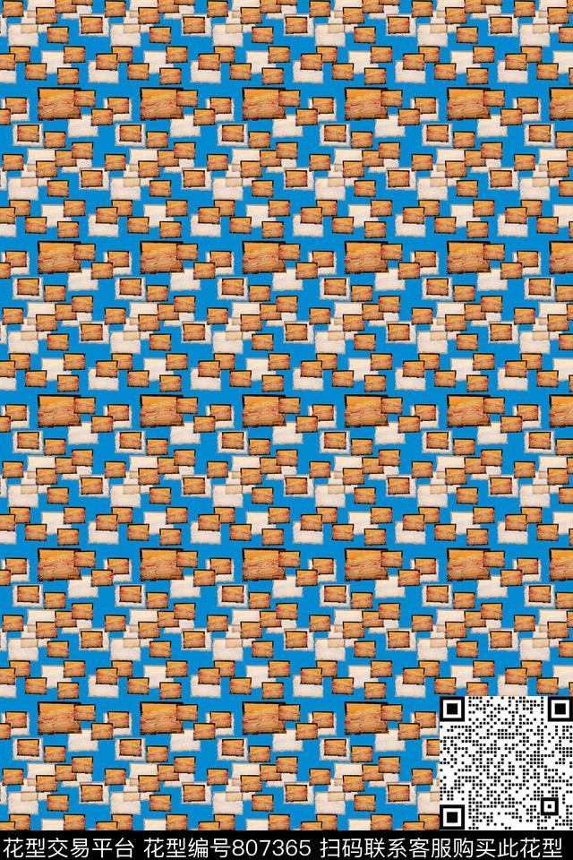 小色块靓丽有趣数码印花华亿平台下载（图片编号: 807365） - 瓦栏（Walan）