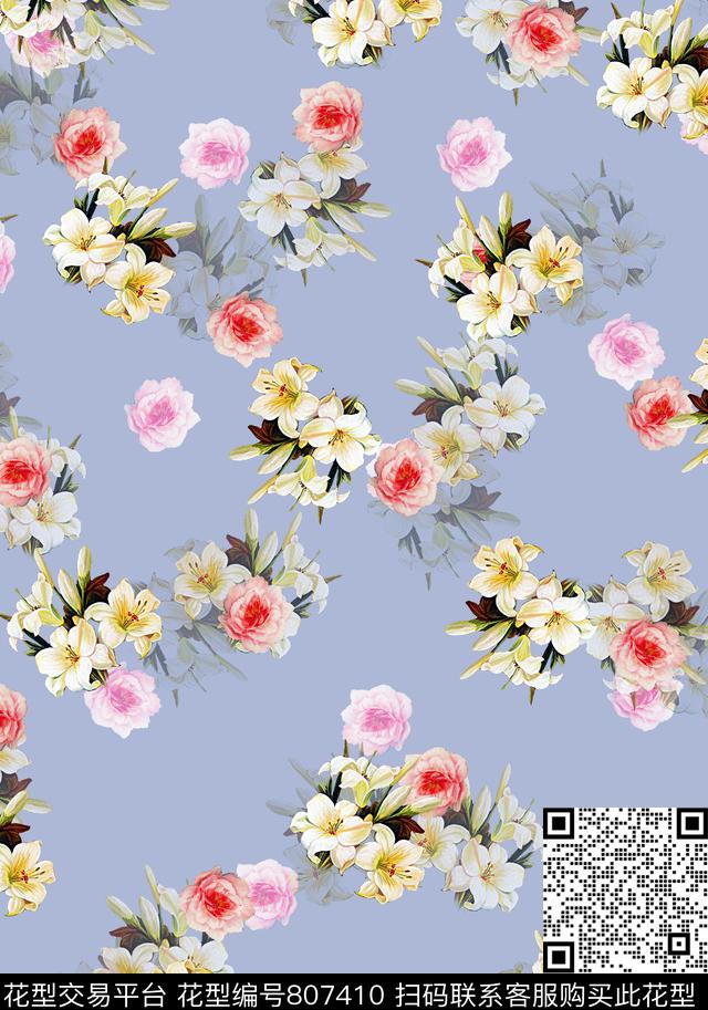 小碎花睡衣女装数码印花华亿平台下载（图片编号: 807410） - 瓦栏（Walan）