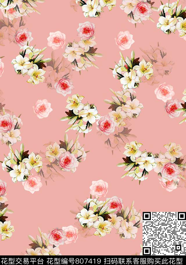 小碎花睡衣女装数码印花华亿平台下载（图片编号: 807419） - 瓦栏（Walan）