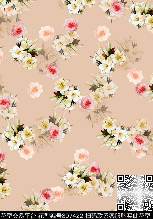 小碎花睡衣女装数码印花华亿平台下载（图片编号: 807422） - 瓦栏（Walan）