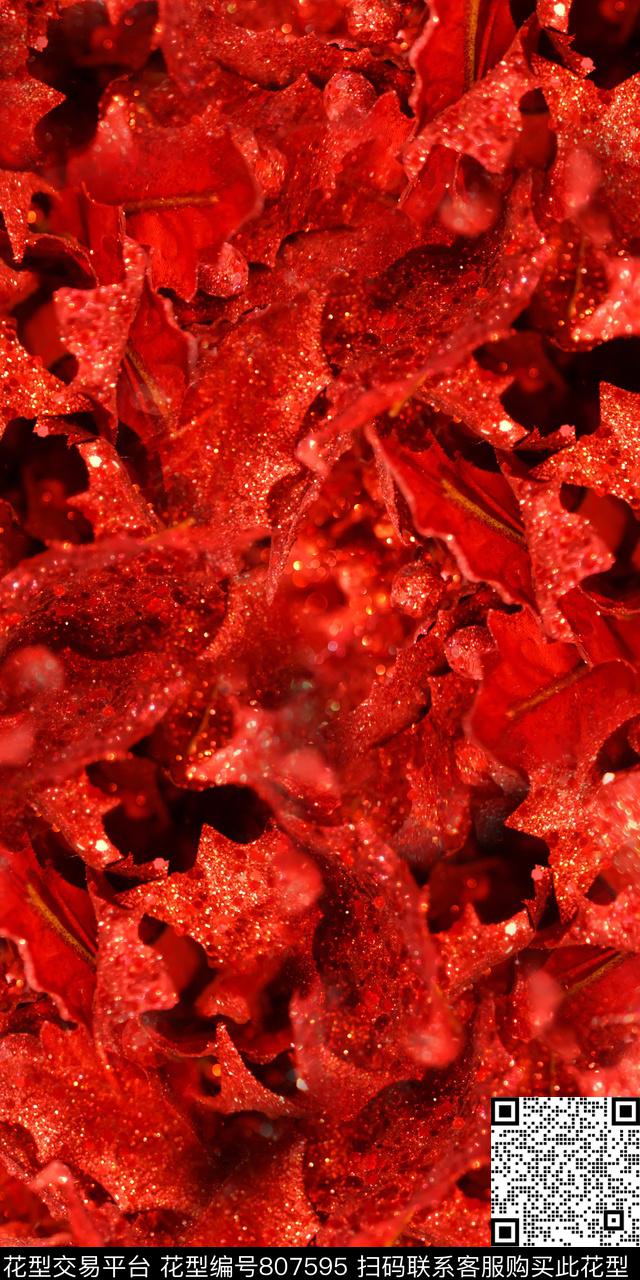 乱花满版花叶子数码印花华亿平台下载（图片编号: 807595） - 瓦栏（Walan）