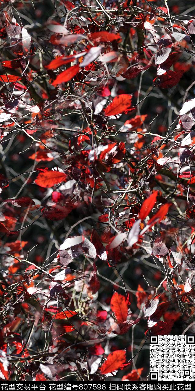 乱花满版花叶子数码印花华亿平台下载（图片编号: 807596） - 瓦栏（Walan）