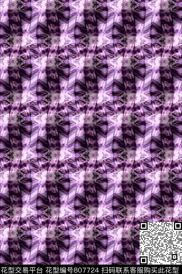 曲线波浪条纹竖条数码印花华亿平台下载（图片编号: 807724） - 瓦栏（Walan）