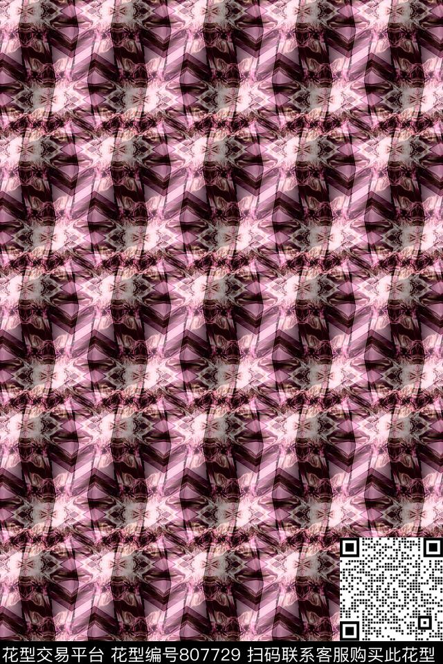 曲线波浪条纹竖条数码印花华亿平台下载（图片编号: 807729） - 瓦栏（Walan）