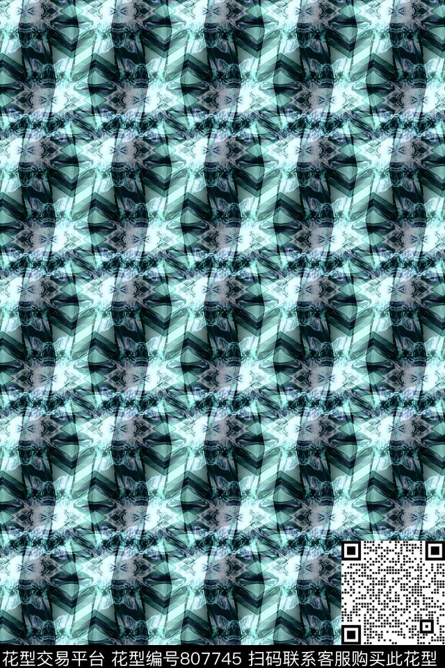 曲线波浪条纹竖条数码印花华亿平台下载（图片编号: 807745） - 瓦栏（Walan）