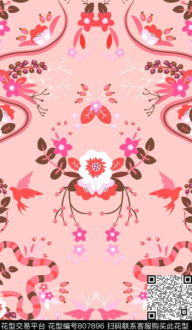 动物趣味休闲传统印花华亿平台下载（图片编号: 807896） - 瓦栏（Walan）