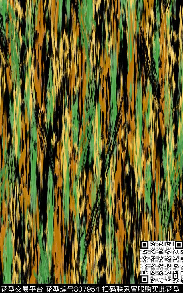 抽象手绘几何数码印花华亿平台下载（图片编号: 807954） - 瓦栏（Walan）