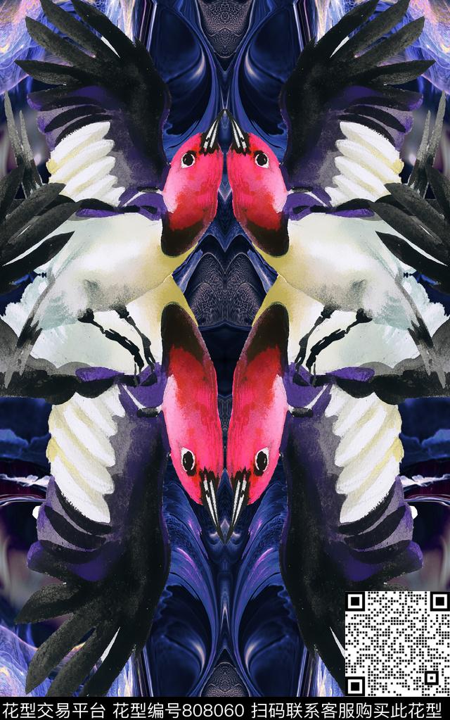 水彩抽象水印数码印花华亿平台下载（图片编号: 808060） - 瓦栏（Walan）