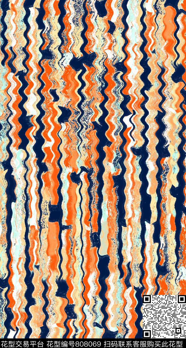 抽象肌理笔刷数码印花华亿平台下载（图片编号: 808069） - 瓦栏（Walan）