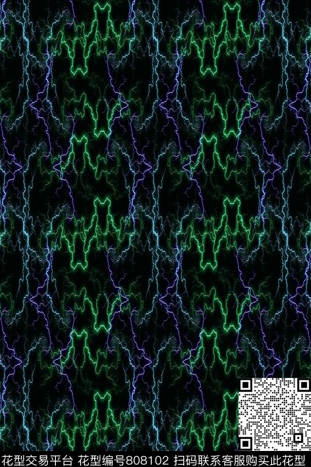 波浪条纹曲线条纹数码印花华亿平台下载（图片编号: 808102） - 瓦栏（Walan）