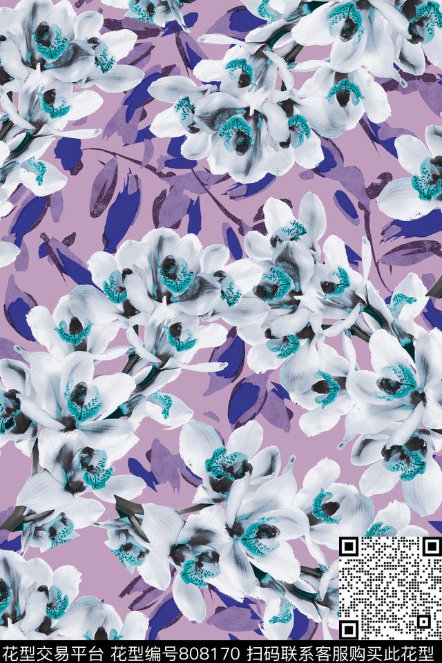 小碎花手绘花卉数码印花华亿平台下载（图片编号: 808170） - 瓦栏（Walan）