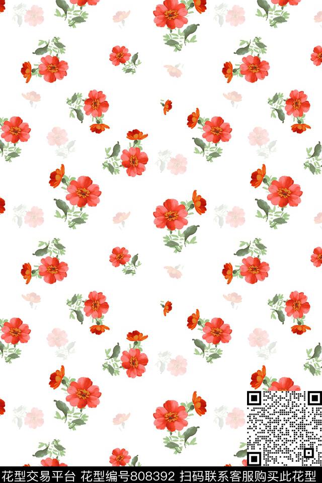 花卉花朵小碎花传统印花华亿平台下载（图片编号: 808392） - 瓦栏（Walan）