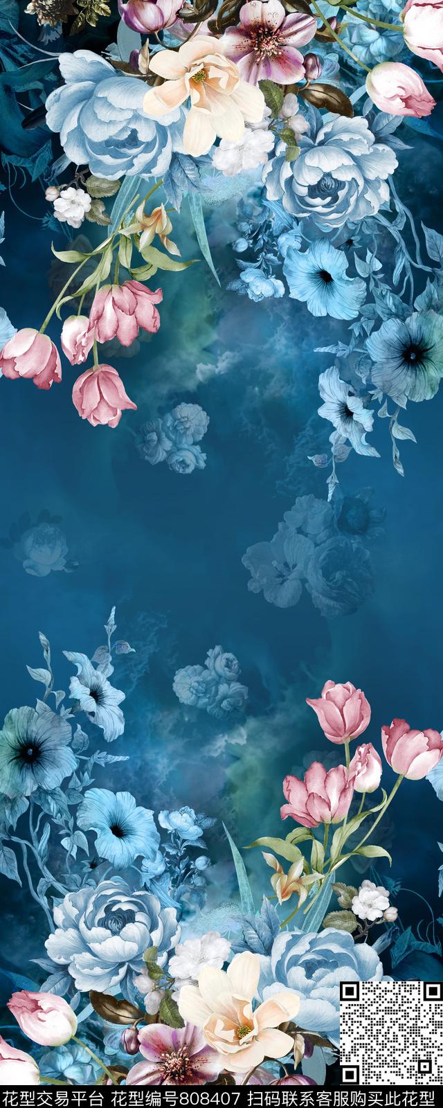 中国风定位中年数码印花华亿平台下载（图片编号: 808407） - 瓦栏（Walan）