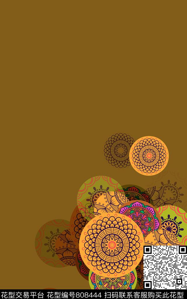 民族风定位独幅数码印花华亿平台下载（图片编号: 808444） - 瓦栏（Walan）