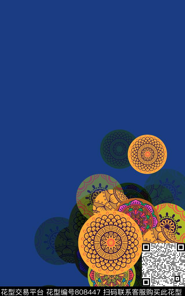 民族风定位独幅数码印花华亿平台下载（图片编号: 808447） - 瓦栏（Walan）