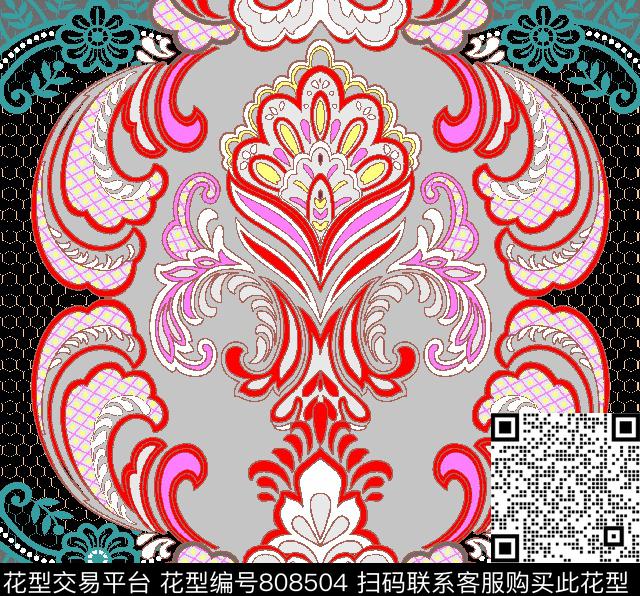 简欧图腾地毯数码印花华亿平台下载（图片编号: 808504） - 瓦栏（Walan）