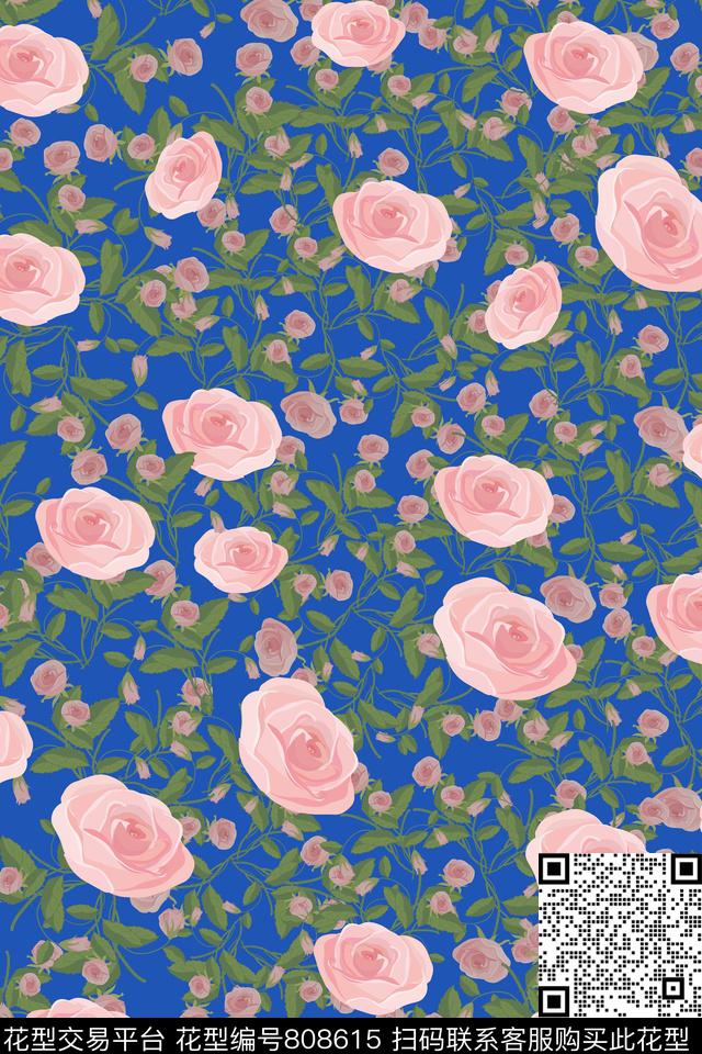 大花花朵花瓣传统印花华亿平台下载（图片编号: 808615） - 瓦栏（Walan）