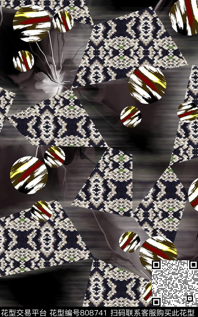 几何纹理布纹数码印花华亿平台下载（图片编号: 808741） - 瓦栏（Walan）