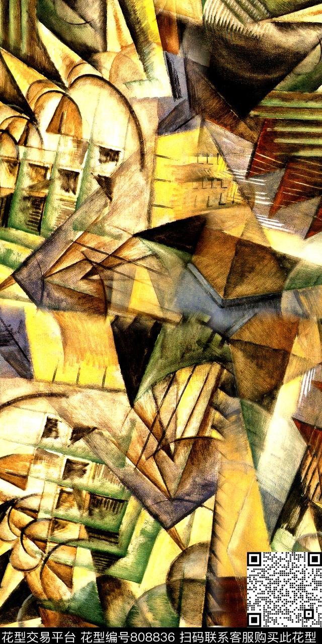 抽象几何民族数码印花华亿平台下载（图片编号: 808836） - 瓦栏（Walan）