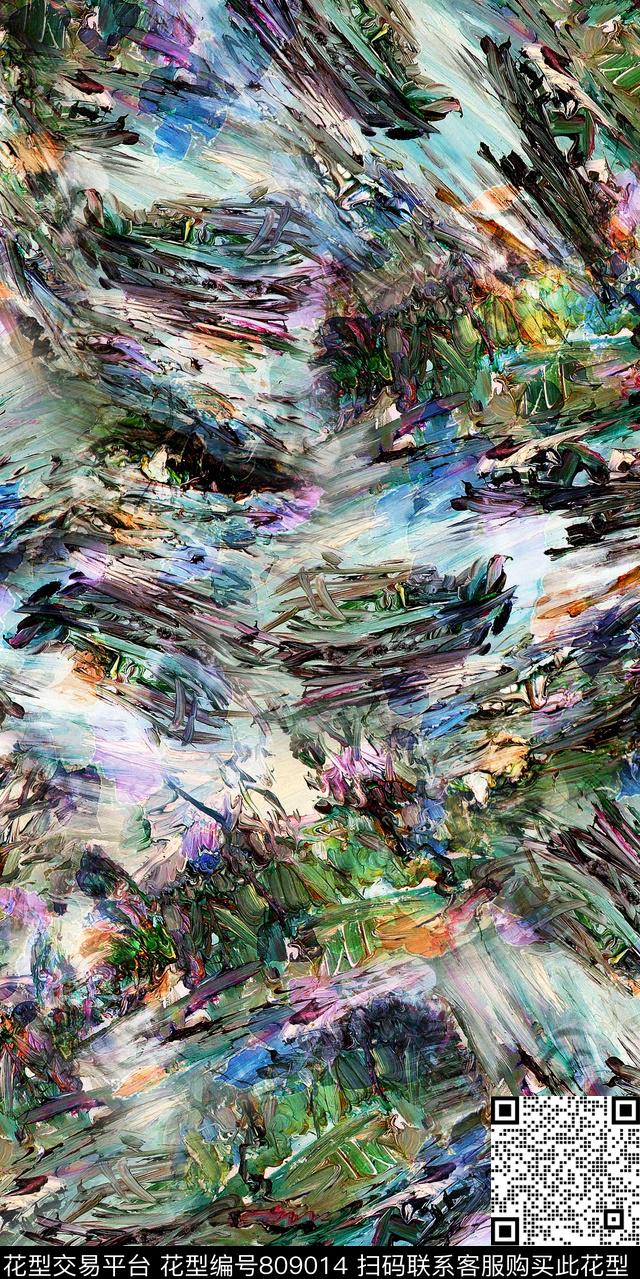 花卉花朵水彩数码印花华亿平台下载（图片编号: 809014） - 瓦栏（Walan）