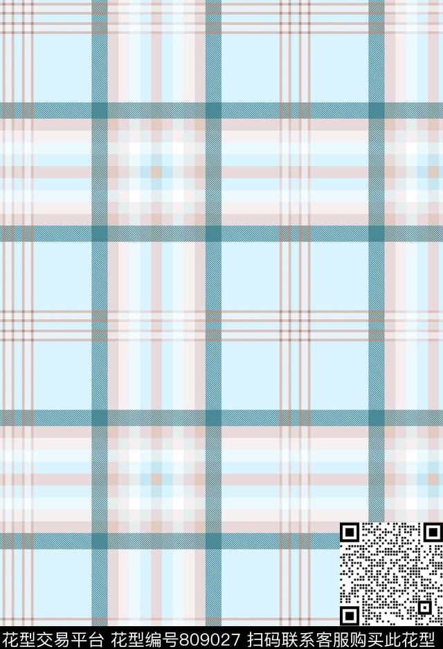 苏格兰格格子条格数码印花华亿平台下载（图片编号: 809027） - 瓦栏（Walan）