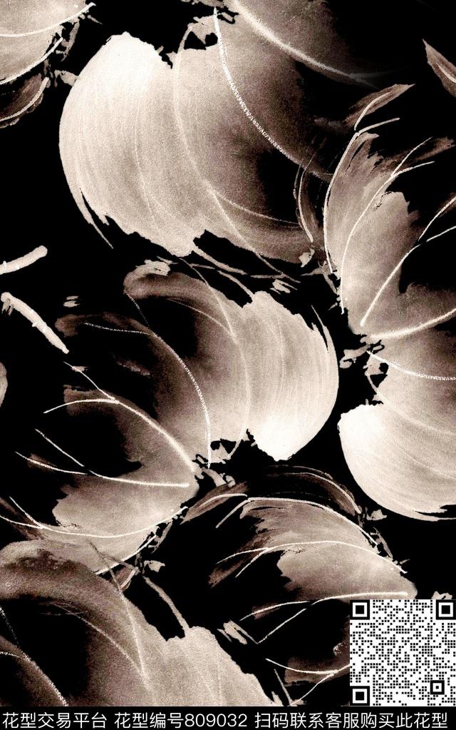 水彩花卉手绘数码印花华亿平台下载（图片编号: 809032） - 瓦栏（Walan）