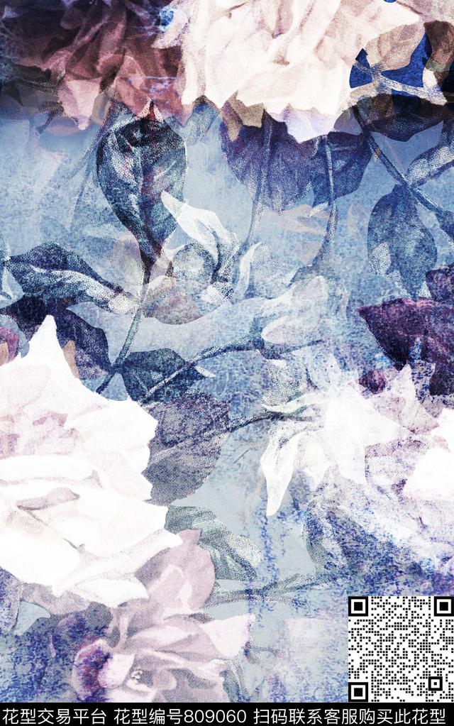 水彩肌理手绘数码印花华亿平台下载（图片编号: 809060） - 瓦栏（Walan）