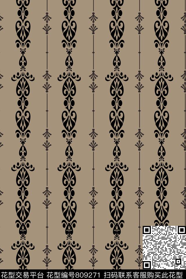 简欧英伦条纹数码印花华亿平台下载（图片编号: 809271） - 瓦栏（Walan）