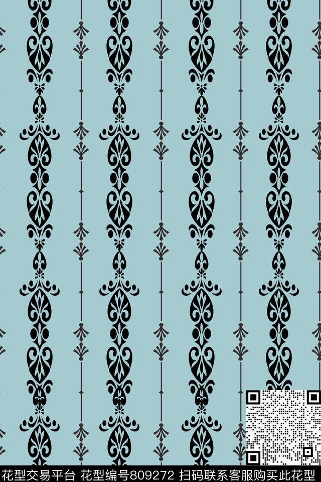 简欧英伦条纹数码印花华亿平台下载（图片编号: 809272） - 瓦栏（Walan）