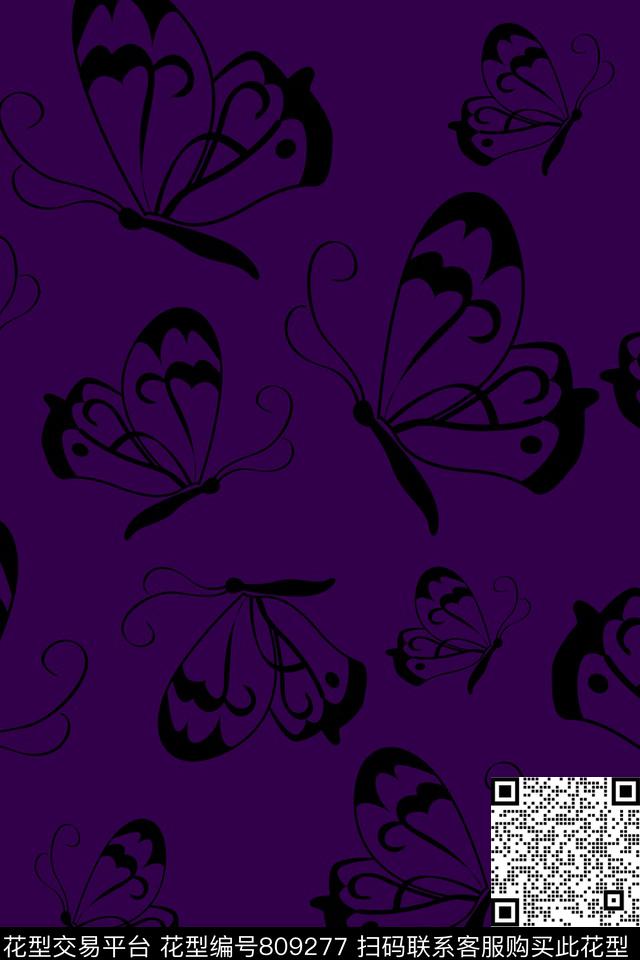 蝴蝶图案趣味数码印花华亿平台下载（图片编号: 809277） - 瓦栏（Walan）