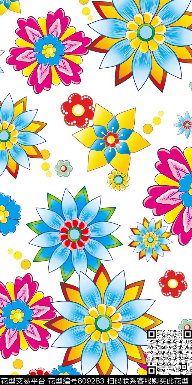 几何水彩抽象传统印花华亿平台下载（图片编号: 809283） - 瓦栏（Walan）