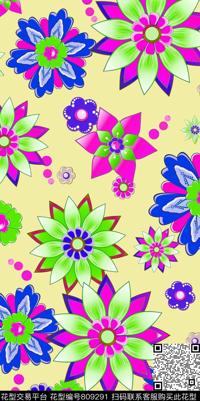 几何水彩抽象传统印花华亿平台下载（图片编号: 809291） - 瓦栏（Walan）