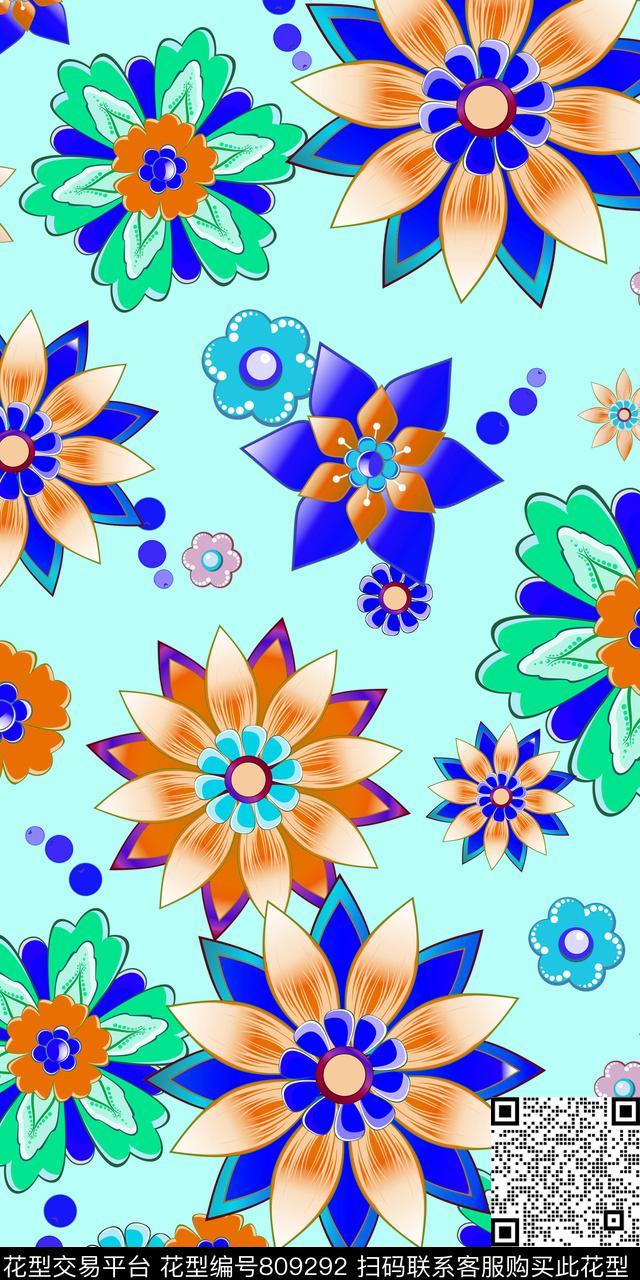 几何水彩抽象传统印花华亿平台下载（图片编号: 809292） - 瓦栏（Walan）