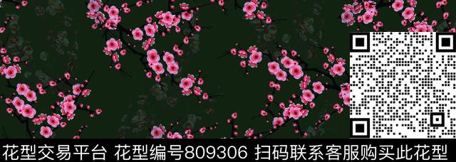 花卉女装流行数码印花华亿平台下载（图片编号: 809306） - 瓦栏（Walan）