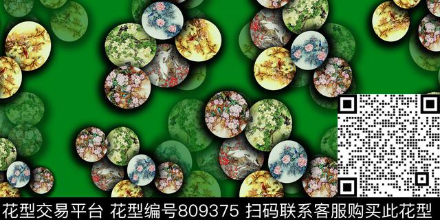 花卉流行女装数码印花华亿平台下载（图片编号: 809375） - 瓦栏（Walan）