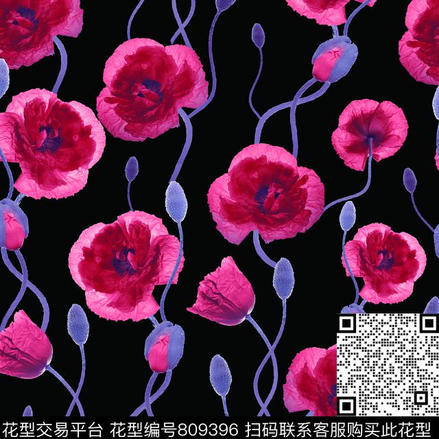 花朵花卉2017年春夏新华亿平台传统印花华亿平台下载（图片编号: 809396） - 瓦栏（Walan）