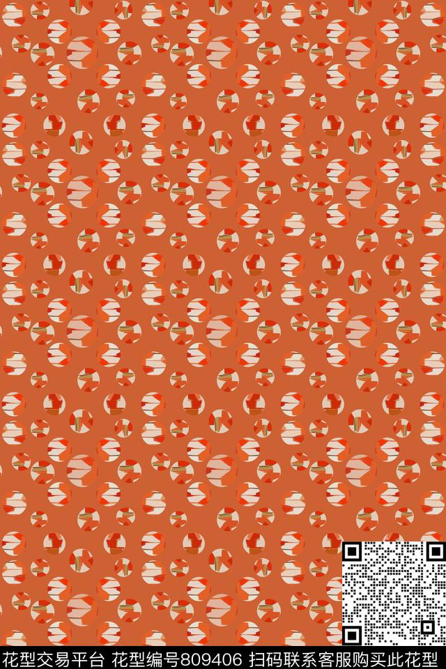 男装休闲花卉圆圈与波点几何波点组合传统印花华亿平台下载（图片编号: 809406） - 瓦栏（Walan）