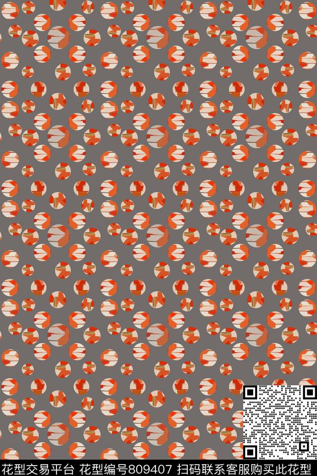 男装休闲花卉圆圈与波点几何波点组合传统印花华亿平台下载（图片编号: 809407） - 瓦栏（Walan）