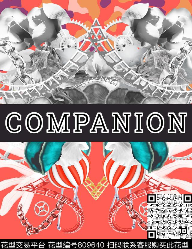 齿轮铁链轨道数码印花华亿平台下载（图片编号: 809640） - 瓦栏（Walan）