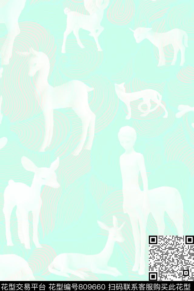 神话小清新日韩风传统印花华亿平台下载（图片编号: 809660） - 瓦栏（Walan）