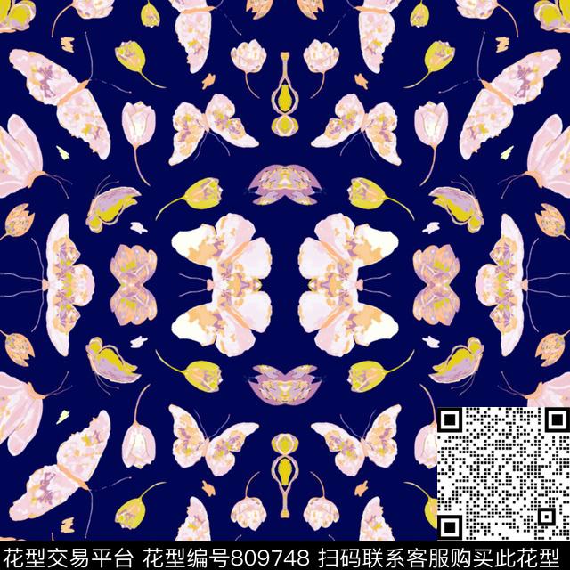 女装昆虫蝴蝶数码印花华亿平台下载（图片编号: 809748） - 瓦栏（Walan）