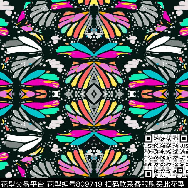 趣味色块女装传统印花华亿平台下载（图片编号: 809749） - 瓦栏（Walan）