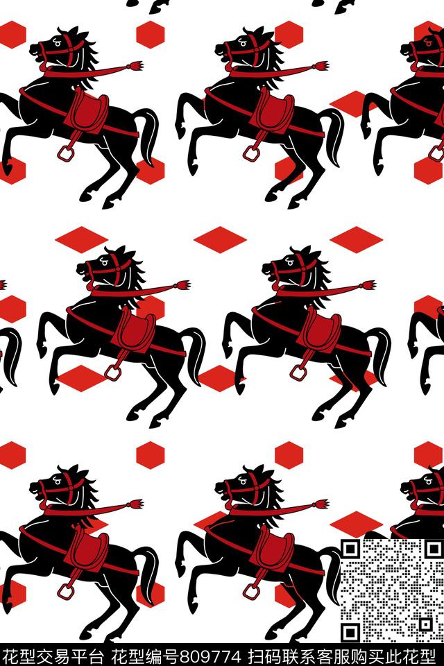 大牌风格马几何传统印花华亿平台下载（图片编号: 809774） - 瓦栏（Walan）