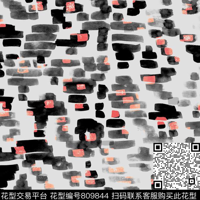 抽象几何色块几何几何方格传统印花华亿平台下载（图片编号: 809844） - 瓦栏（Walan）