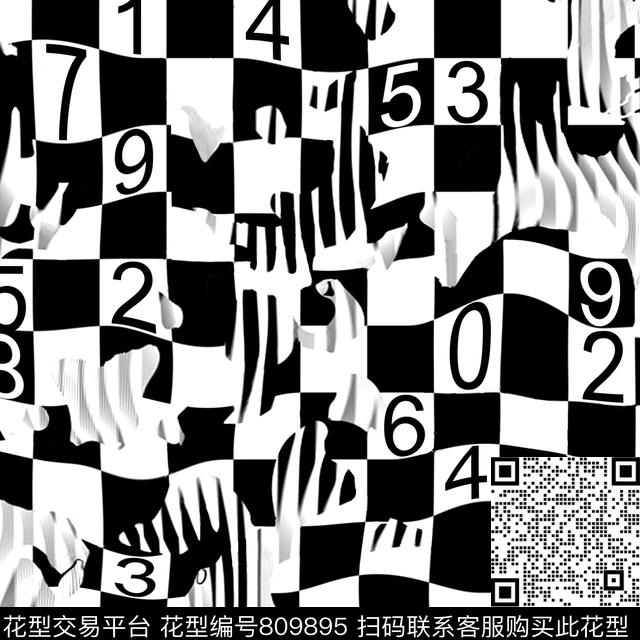 几何方格抽象几何色块几何传统印花华亿平台下载（图片编号: 809895） - 瓦栏（Walan）